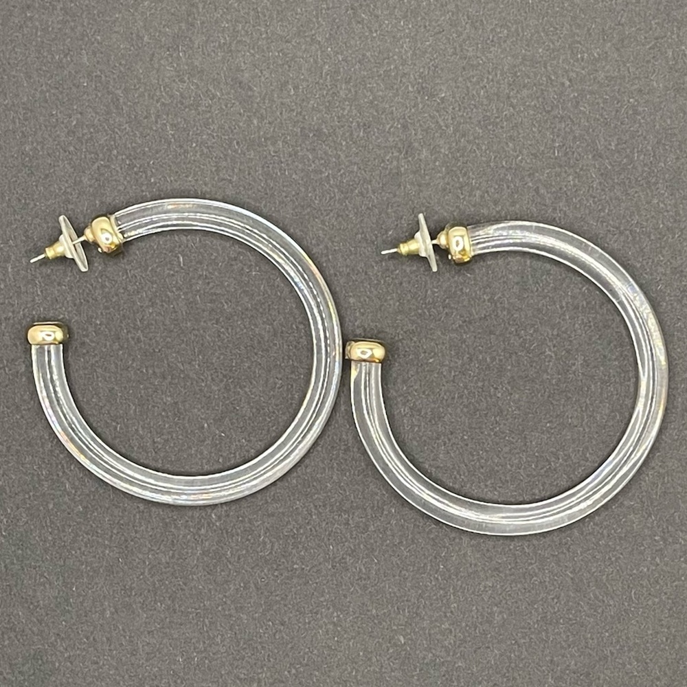 BaubleBar Acrylic & Gold Hoops